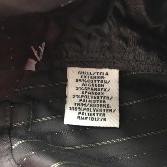 ECI New York Women's Pants Size 4 Brown Lime Green Pin Striped Cropped NWT - Picture 6 of 6